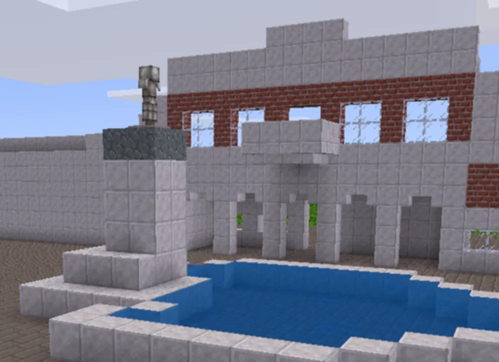 Fontana ricostruita in Minecraft